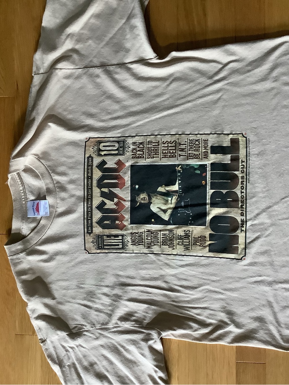 AC/DC Beige Graphic Concert Poster Short Sleeve Tee